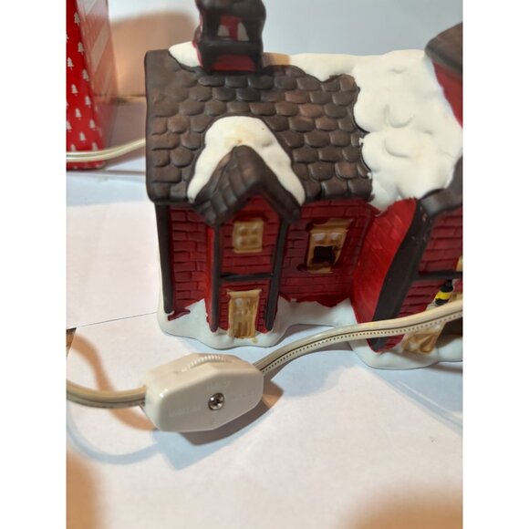 Hand Painted Illuminated Ceramic Firehouse Christmas Village Decor Liberty Bell - Picture 8 of 8